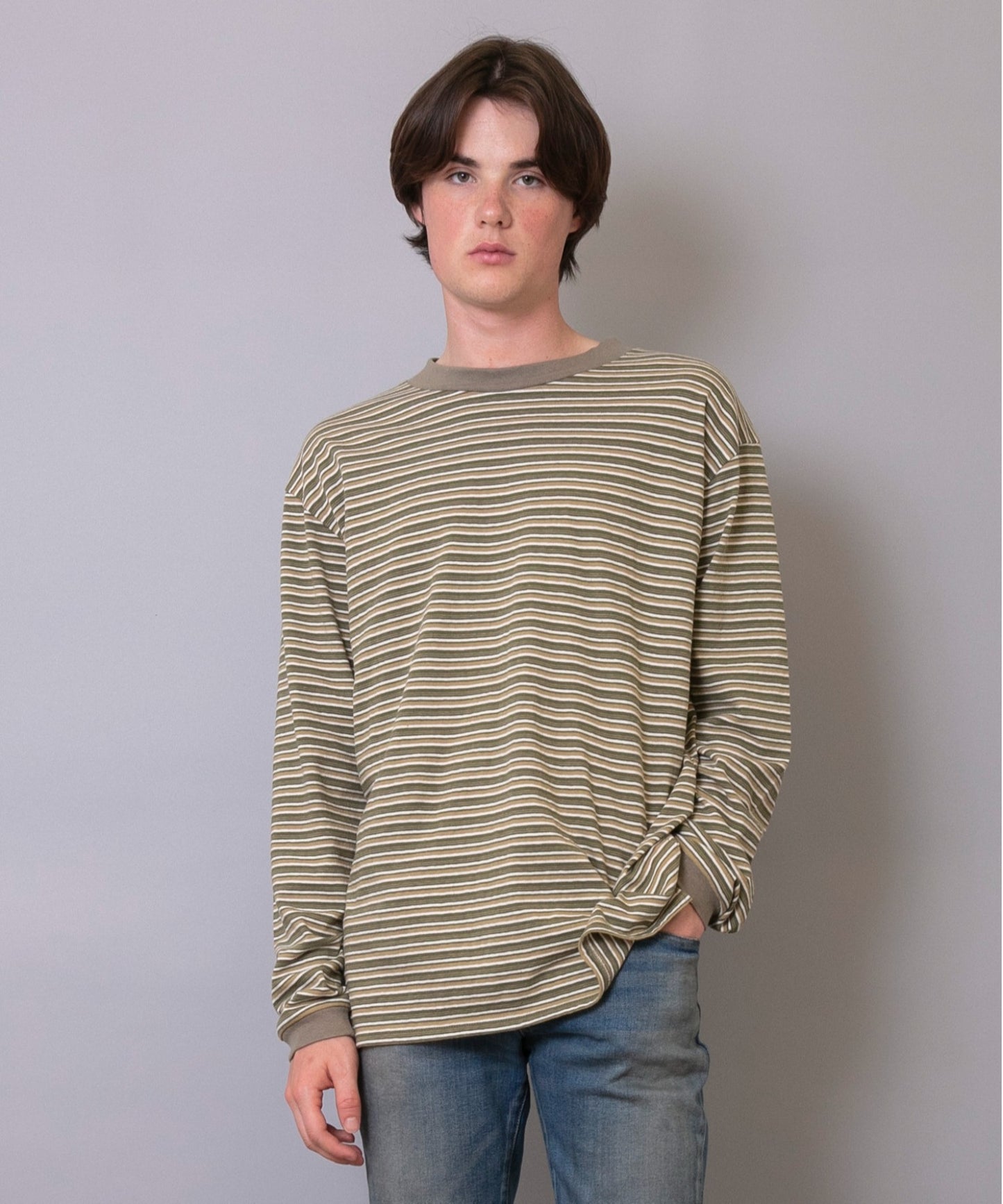 Multi-border Long Sleeves T-shirt