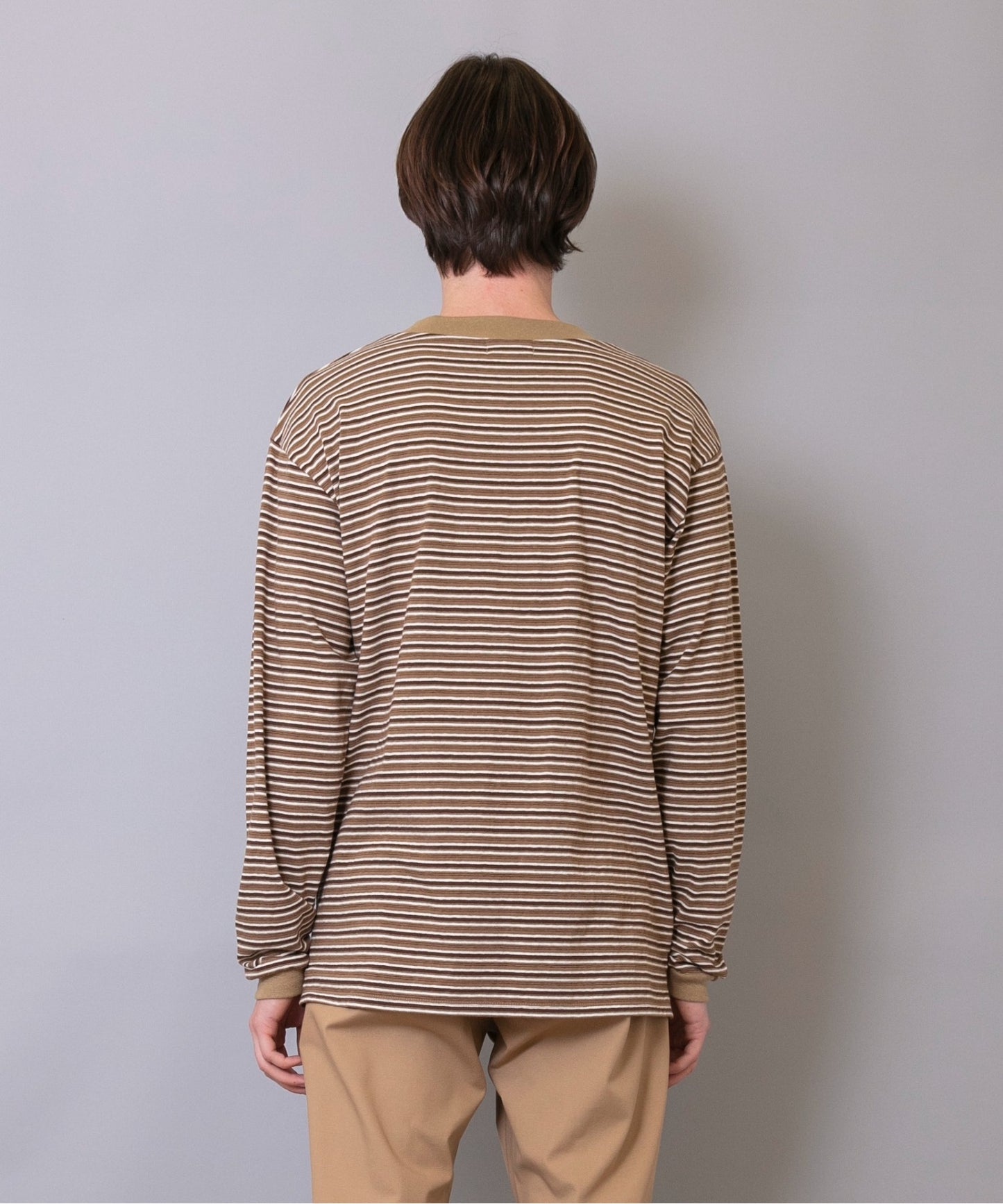 Multi-border Long Sleeves T-shirt