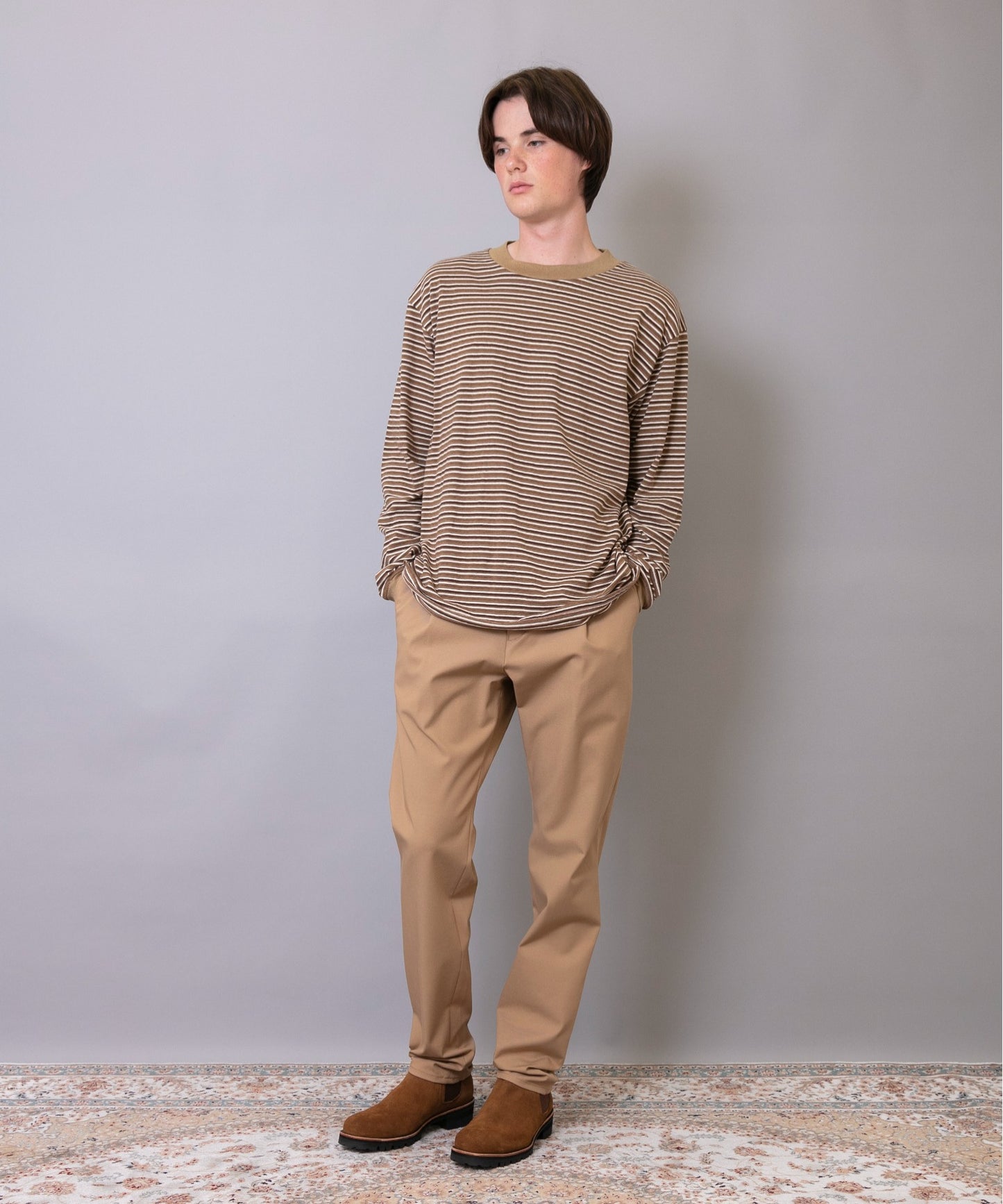 Multi-border Long Sleeves T-shirt