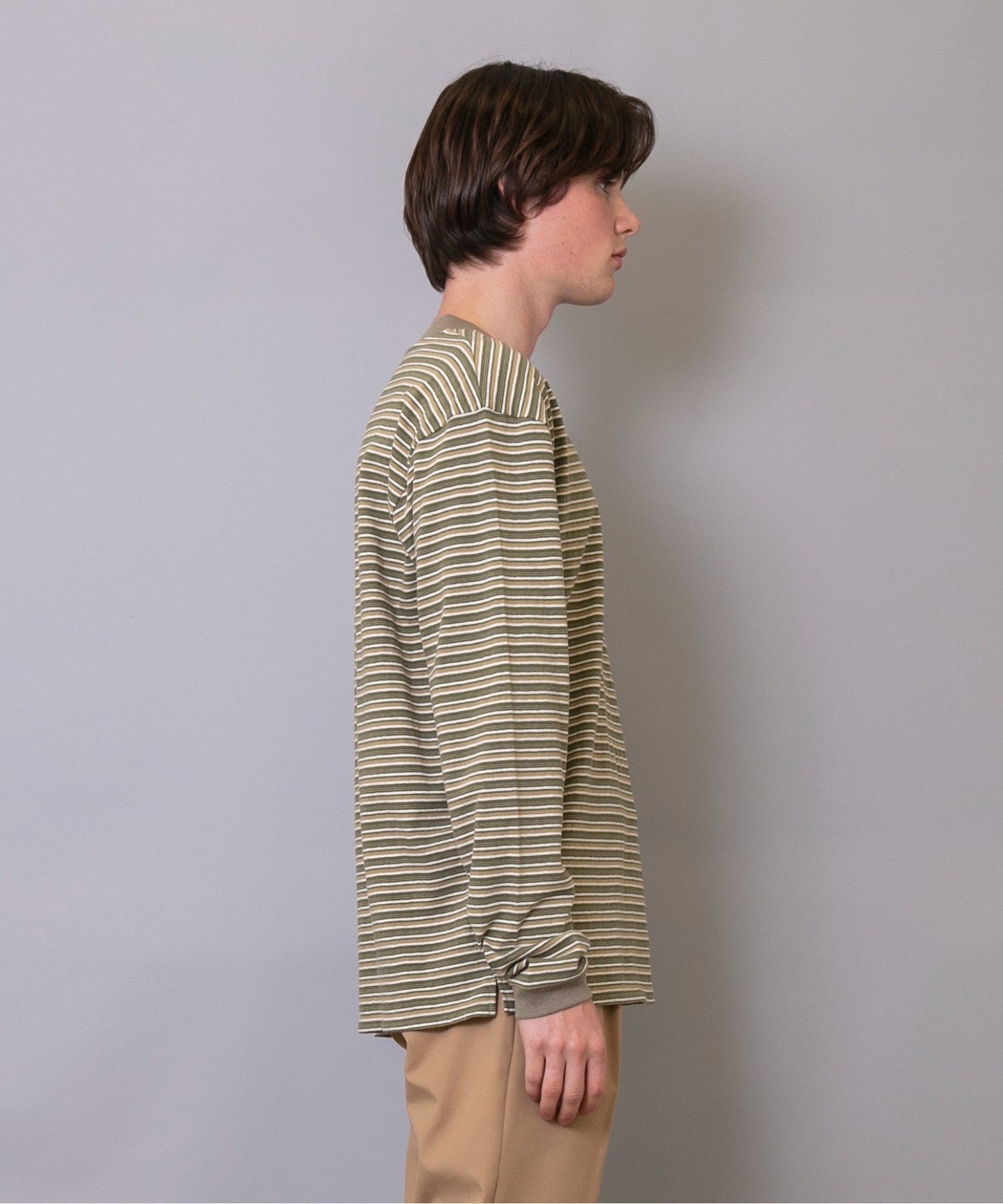 Multi-border Long Sleeves T-shirt