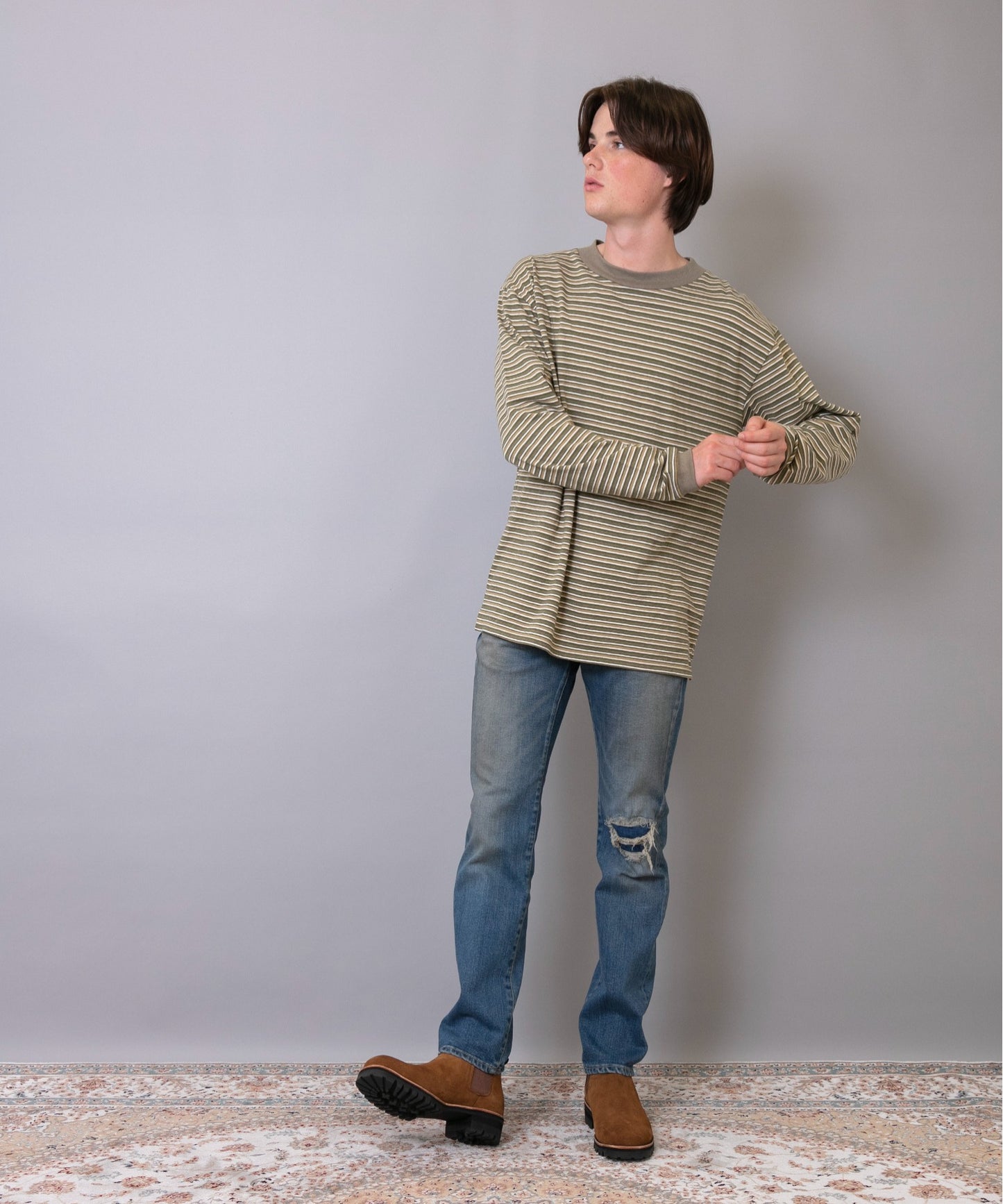 Multi-border Long Sleeves T-shirt