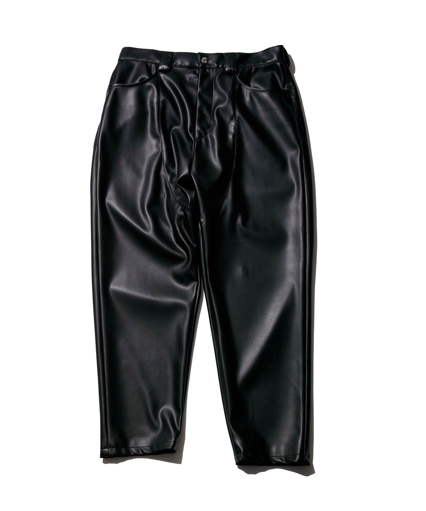 Synthetic Leather Oversized Biker Pants