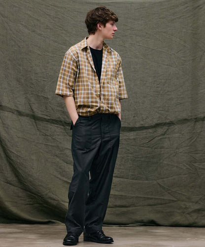 Check Wide Short Sleeve Shirt