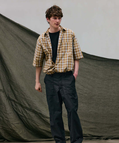 Check Wide Short Sleeve Shirt