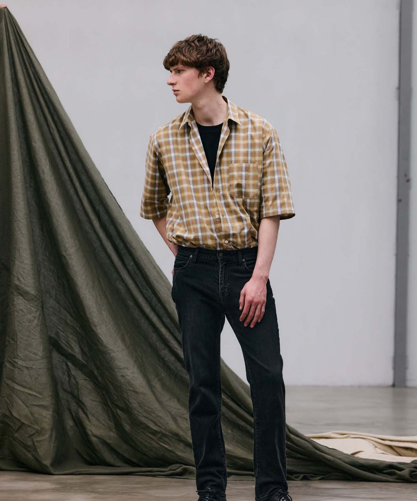 Check Wide Short Sleeve Shirt