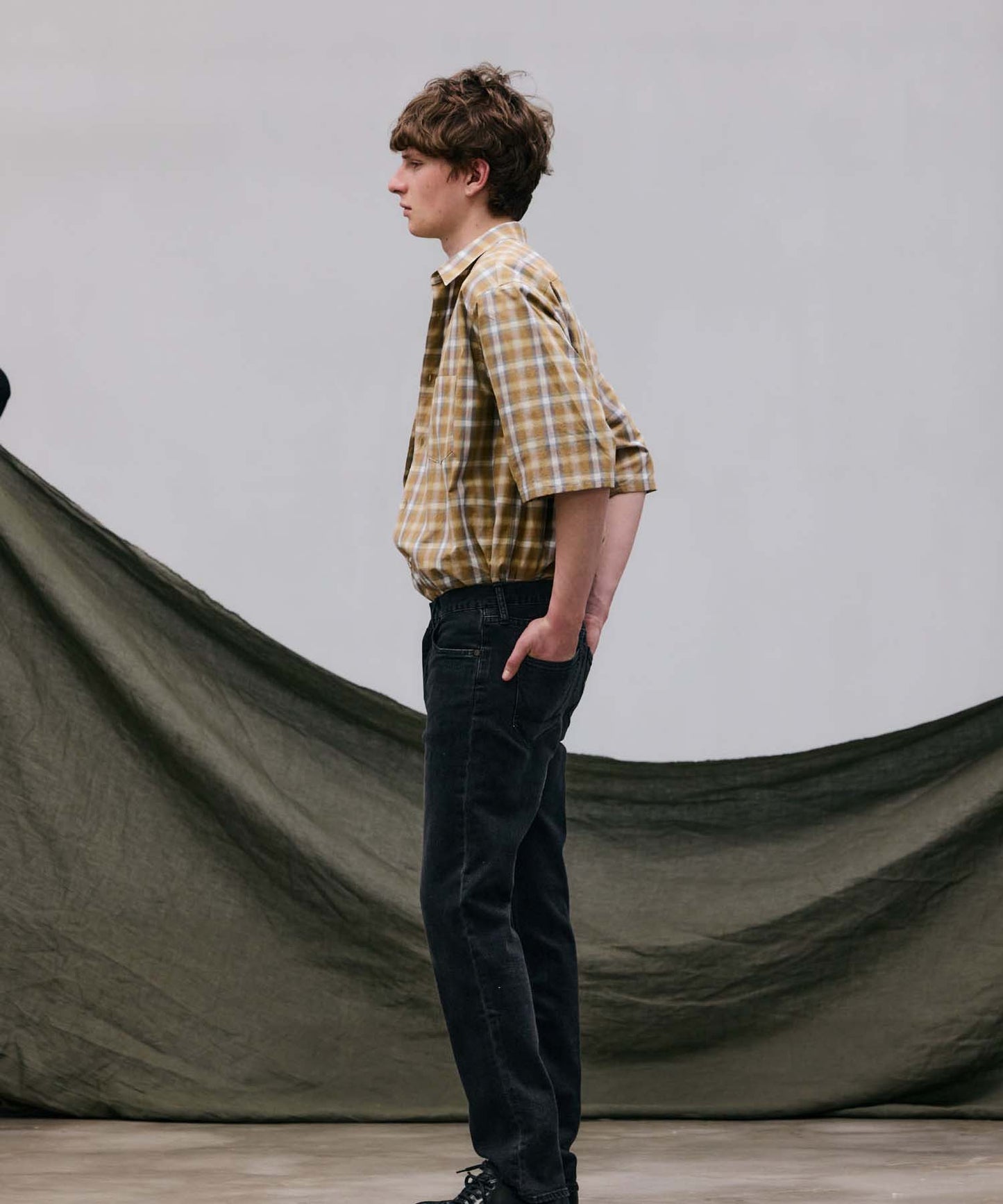 Check Wide Short Sleeve Shirt