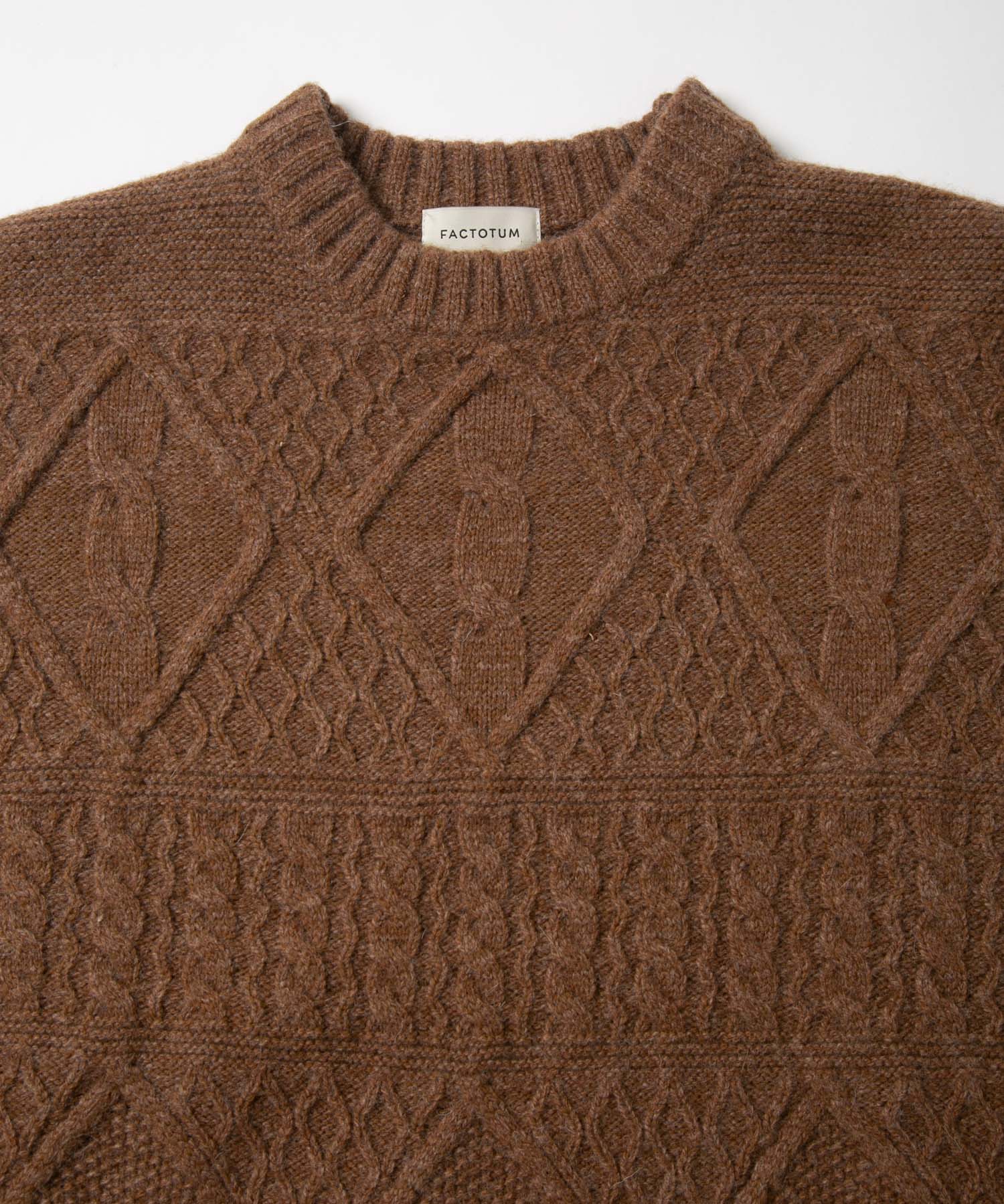 5G Aran pattern Crew Knit