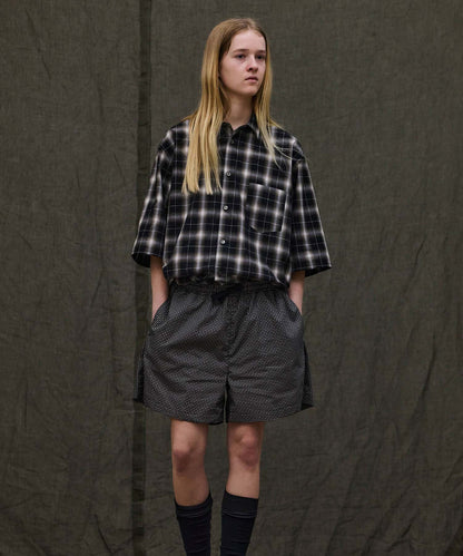 Check Wide Short Sleeve Shirt