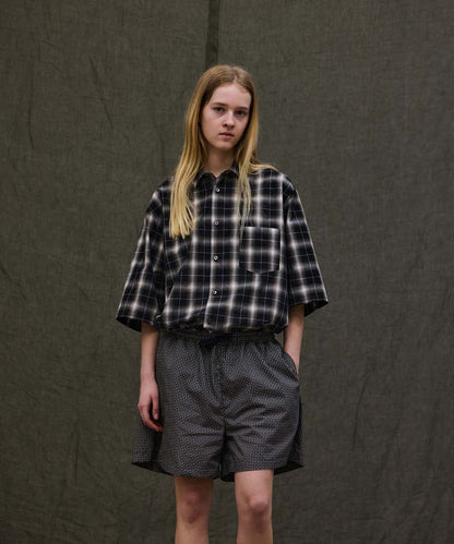 Check Wide Short Sleeve Shirt
