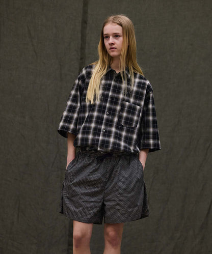 Check Wide Short Sleeve Shirt