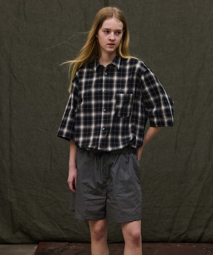 Check Wide Short Sleeve Shirt