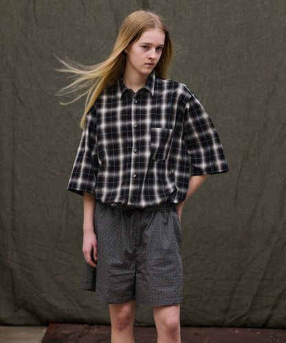 Check Wide Short Sleeve Shirt