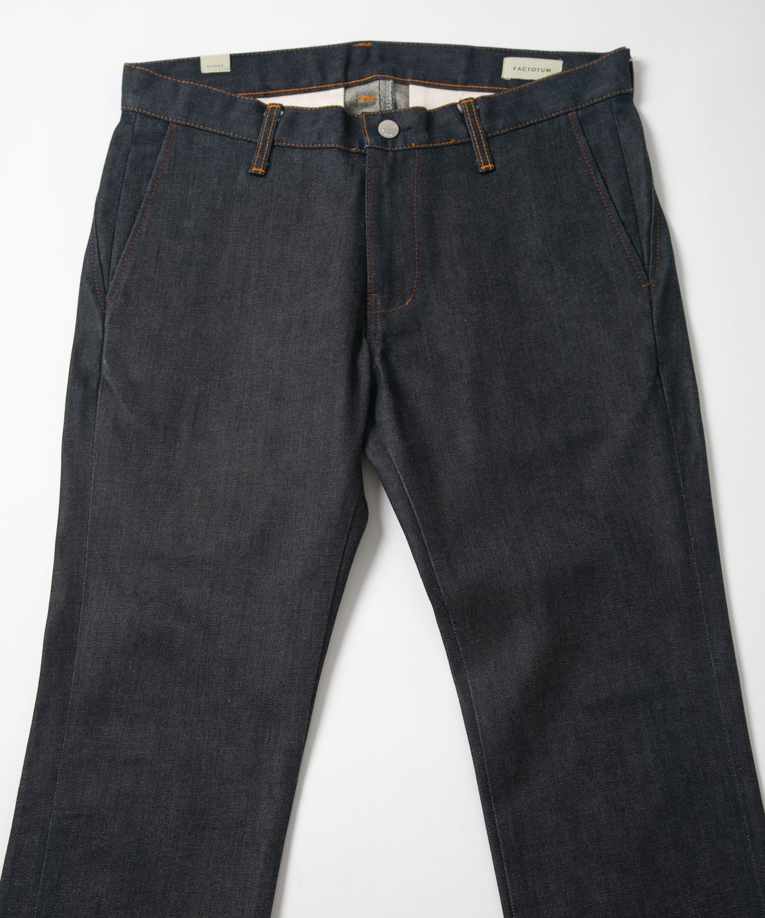 Rigid Denim Slacks 