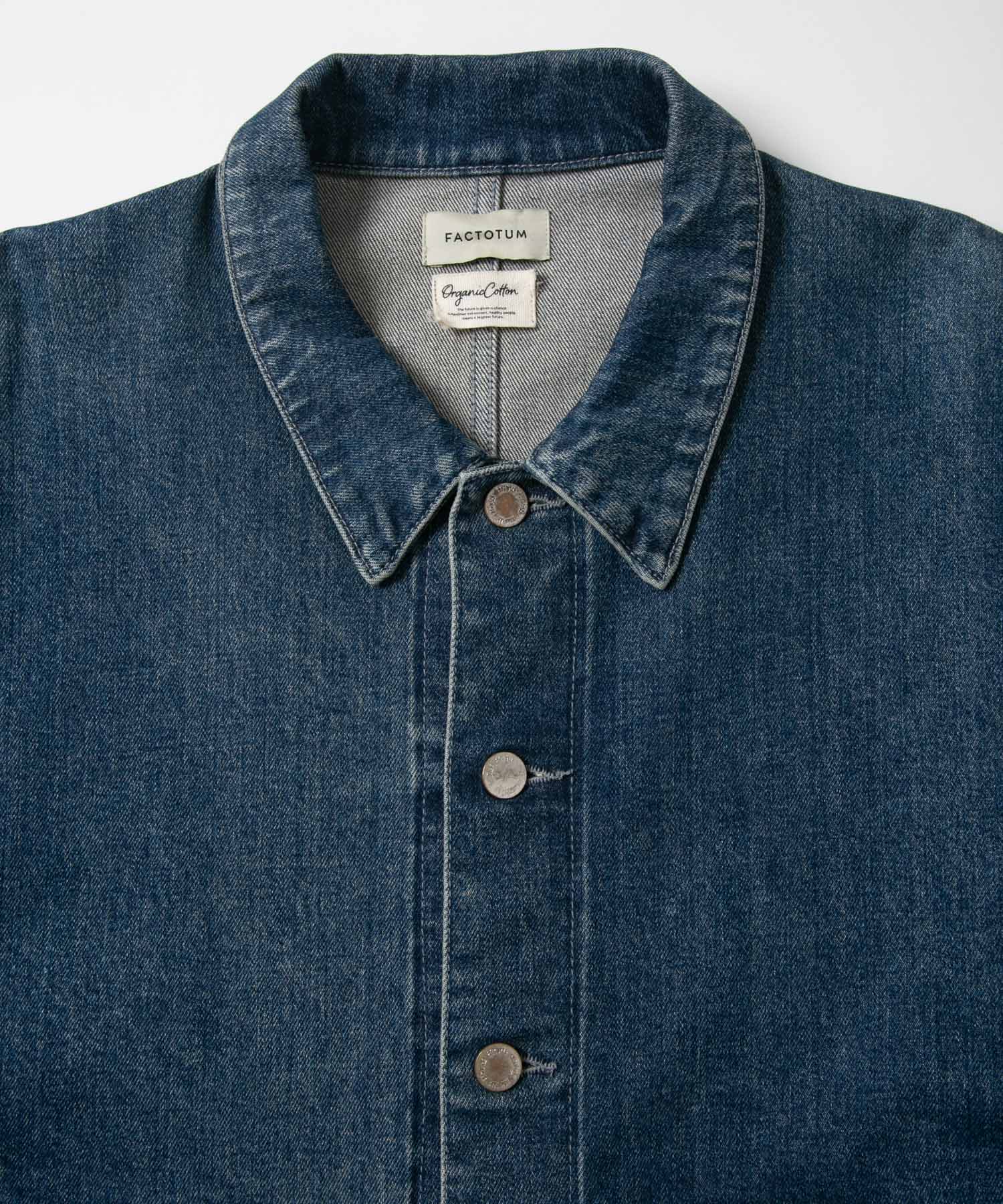 Organic Denim Washed Wide Jacket