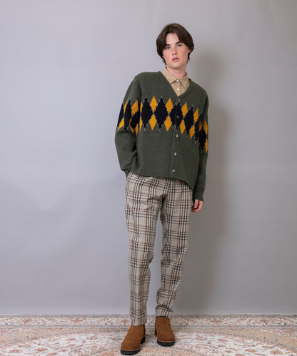 C/C 7G Argyle Cardigan Knit