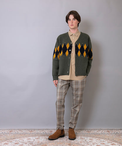 C/C 7G Argyle Cardigan Knit