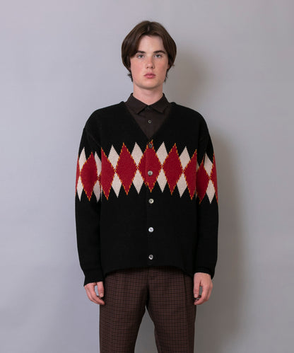 C/C 7G Argyle Cardigan Knit