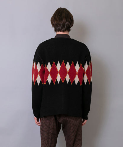 C/C 7G Argyle Cardigan Knit