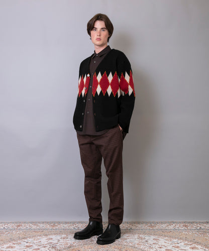 C/C 7G Argyle Cardigan Knit