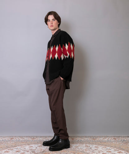 C/C 7G Argyle Cardigan Knit