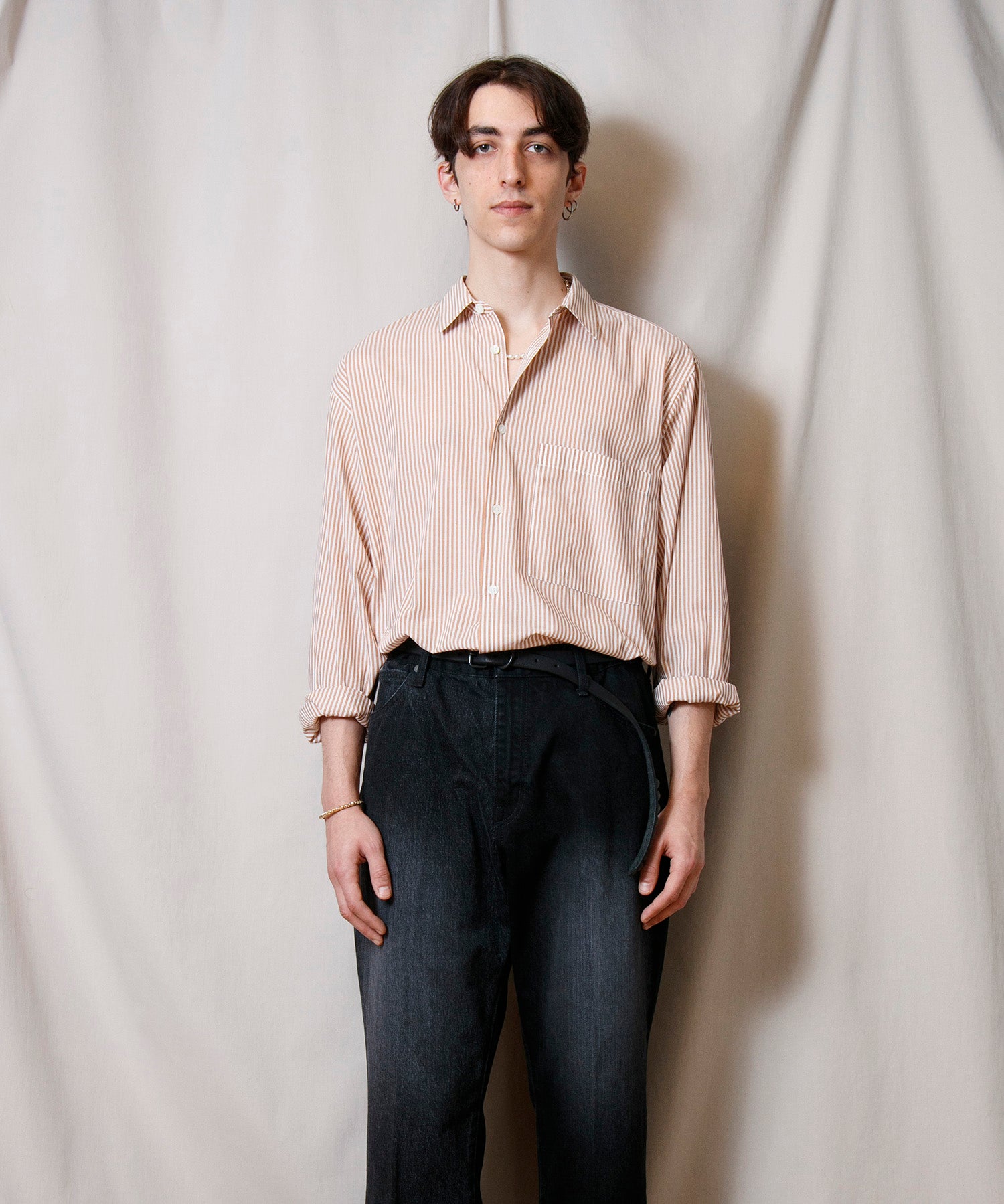 Voil Cotton Round Hem Shirt