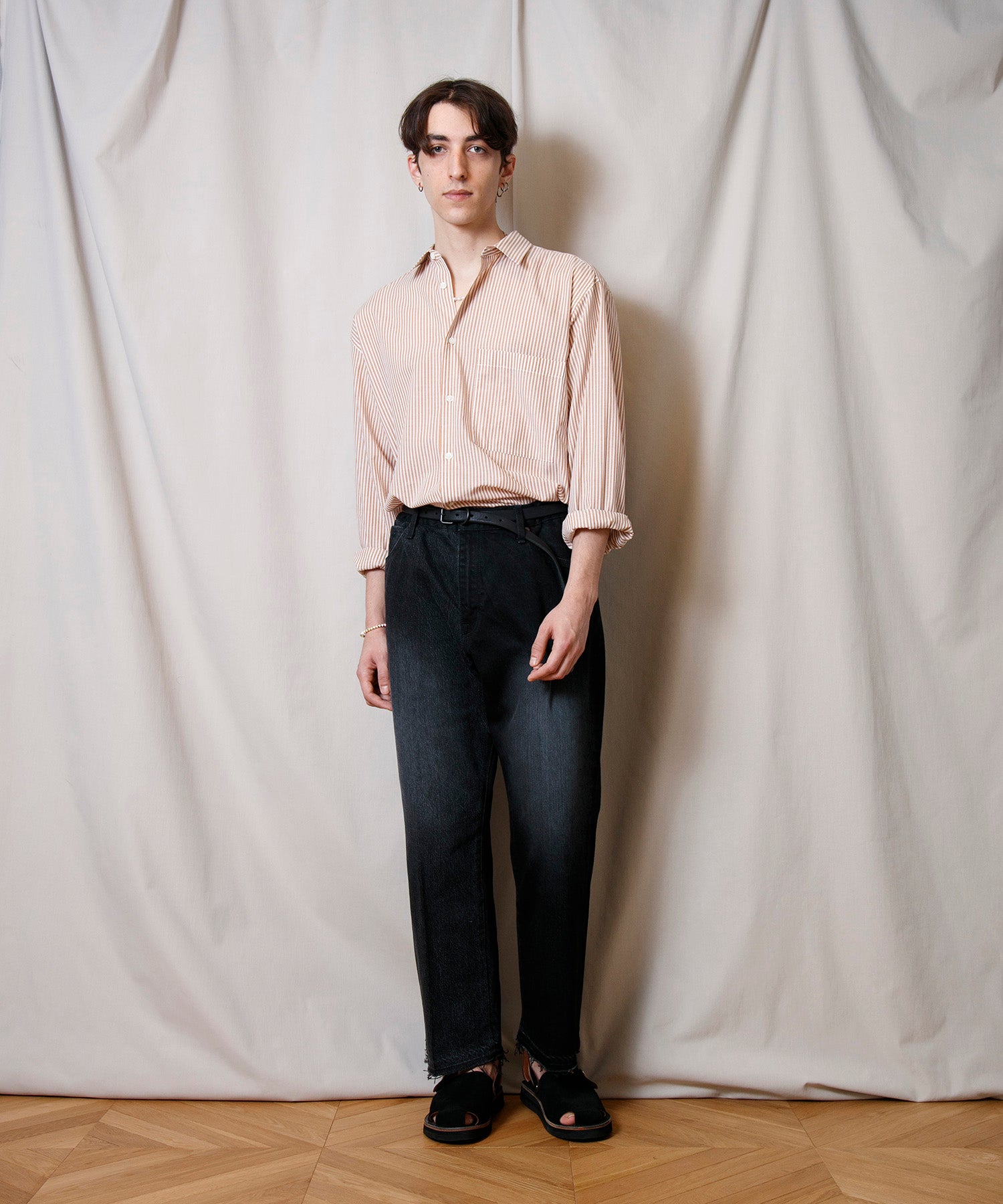 Voil Cotton Round Hem Shirt