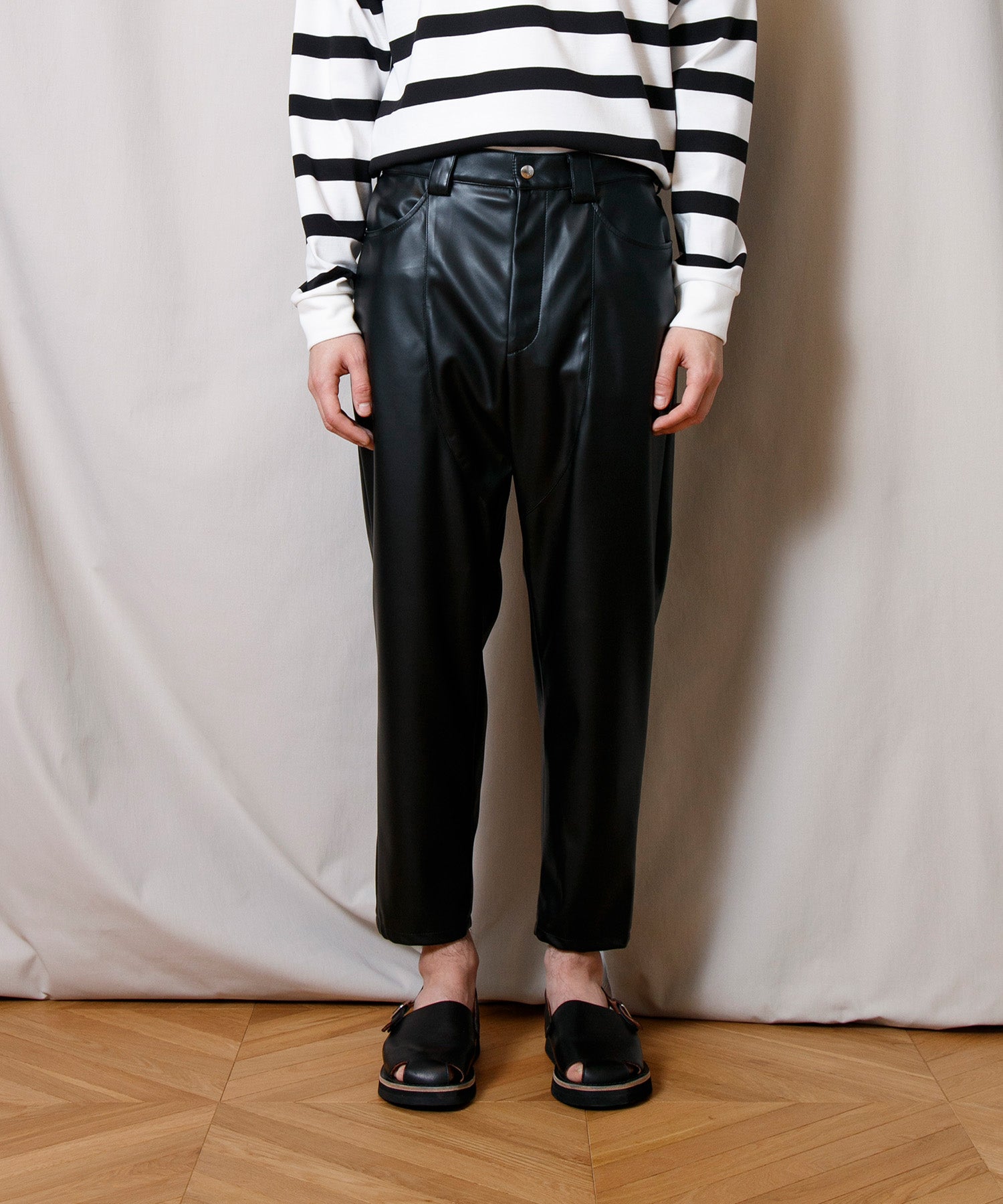 Synthetic Leather Oversized Biker Pants