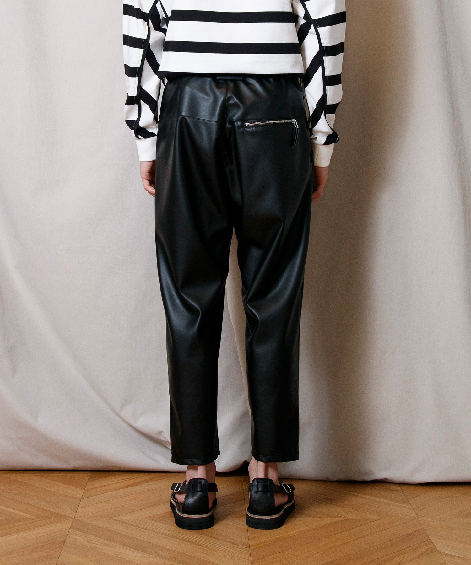 Synthetic Leather Oversized Biker Pants