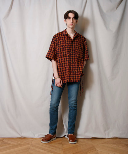 Satin Printed Short Sleeve Shirt