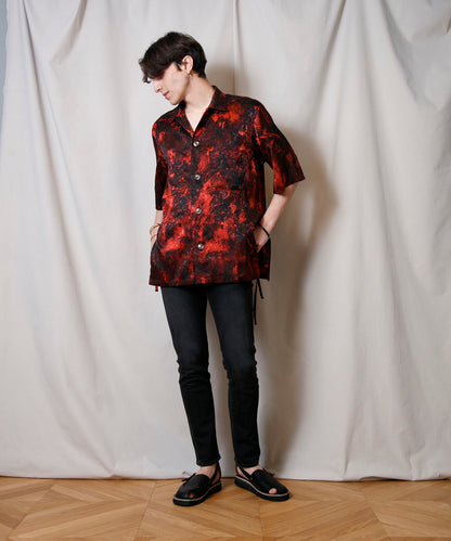 Satin Printed Short Sleeve Shirt