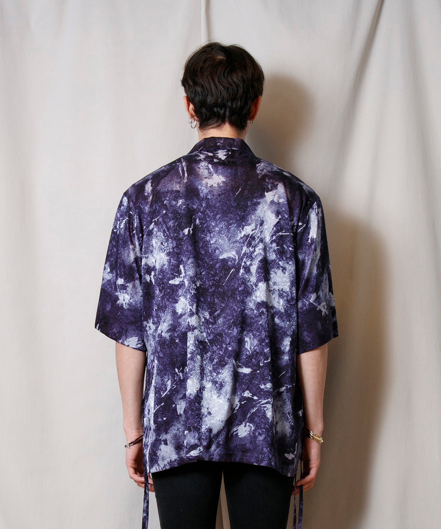 FACTOTUM(ファクトタム)】 Satin Printed Short Sleeve Shirt シャツ