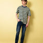 Multi-border Short Sleeves T-shirt
