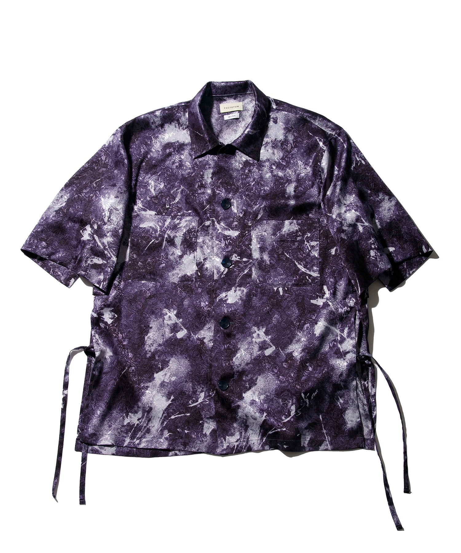 FACTOTUM(ファクトタム)】 Satin Printed Short Sleeve Shirt シャツ